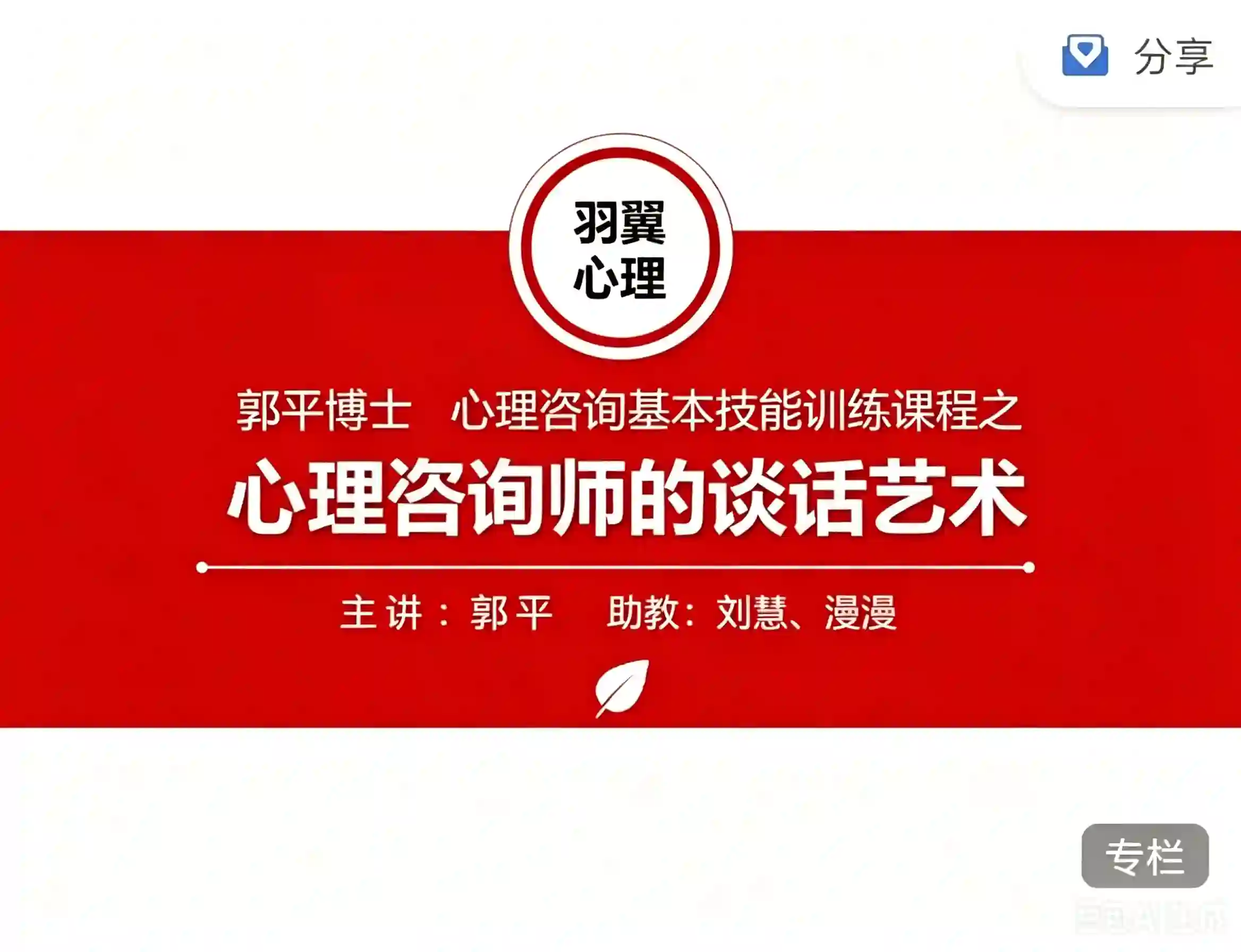 心理咨询师谈话艺术~网盘下载