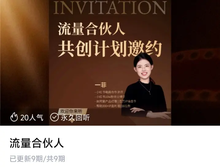 流量合伙人 一菲~网盘下载