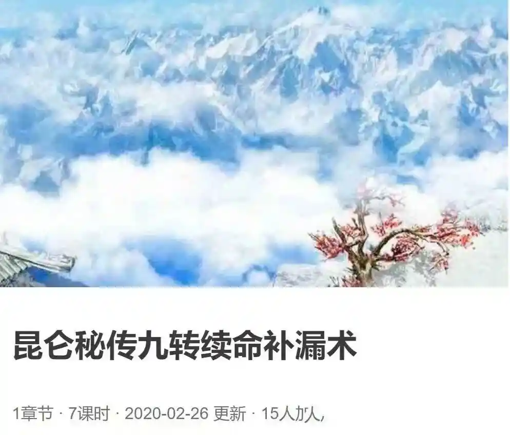 昆仑秘传九转续命补漏术~网盘下载