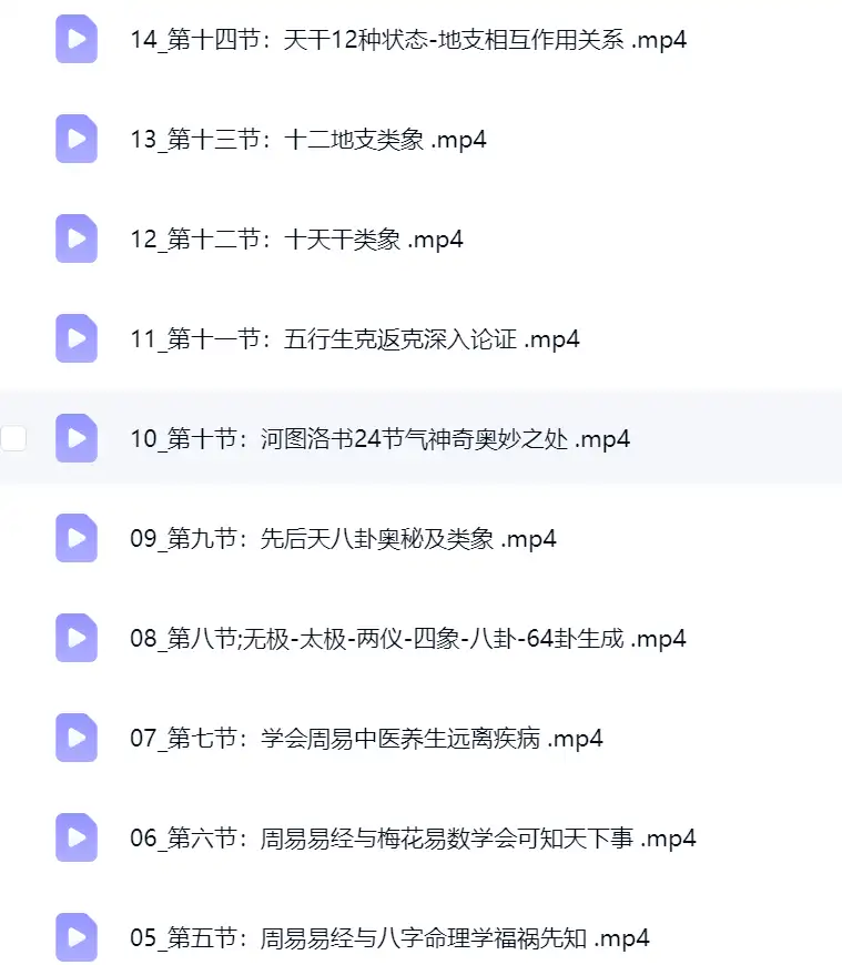 紫阳老师《梅花易数高级课程》视频14集~网盘下载