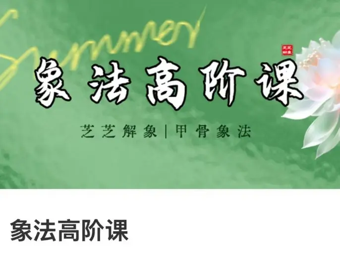 芝芝象法高阶课~网盘下载