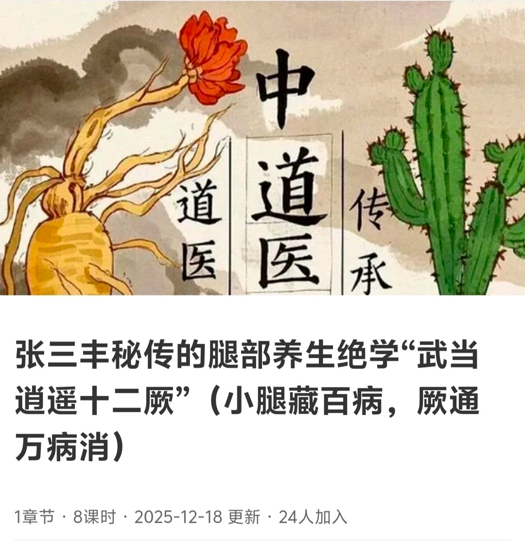 张三丰秘传的腿部养生绝学~网盘下载